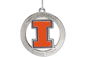 Fan Frenzy Gifts Illinois Fighting Illini Officially Licensed Silver Ornament