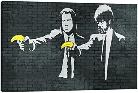 Jaxson Rea Pulp Fiction Bananas Wrapped Canvas by Banksy, 36" x 24"
