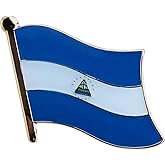 Nicaragua Flag Die-struck Metal Single Lapel Pin with Butterfly Clasp Closure