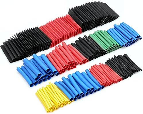 328 PCS Heat Shrink Tubing 2:1, Eventronic Electrical Wire Cable Wrap Assortment Electric Insulation Tube Kit With Box(5 colors/12 sizes)