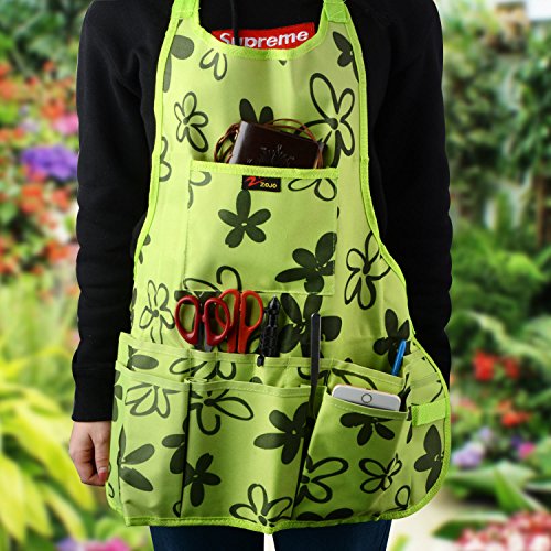 image for LBZE Utility Canvas Work Apron,Tool Apron,Cross-Back Straps Adjustable