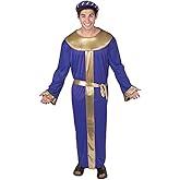 Fun Express King Costume for Men Purple Wise Man Robe - Biblical Three Kings Costume Adult for Christmas Pageant, Nativity Play & Church Productions | Complete 3-Piece Set with Crown & Sash