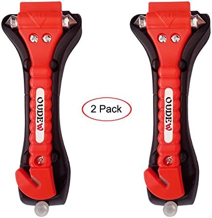 OUDEW Seatbelt Cutter Car Window Breaker Emergency Escape Safety Tool Auto Emergency Glass Breaker Hammer, Life Saving Survival Kit (2PCS)
