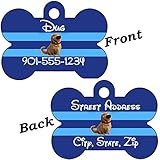 Up Dug Double Sided Pet Id Tag for Dogs & Cats Personalized with 4 Lines of Text.
