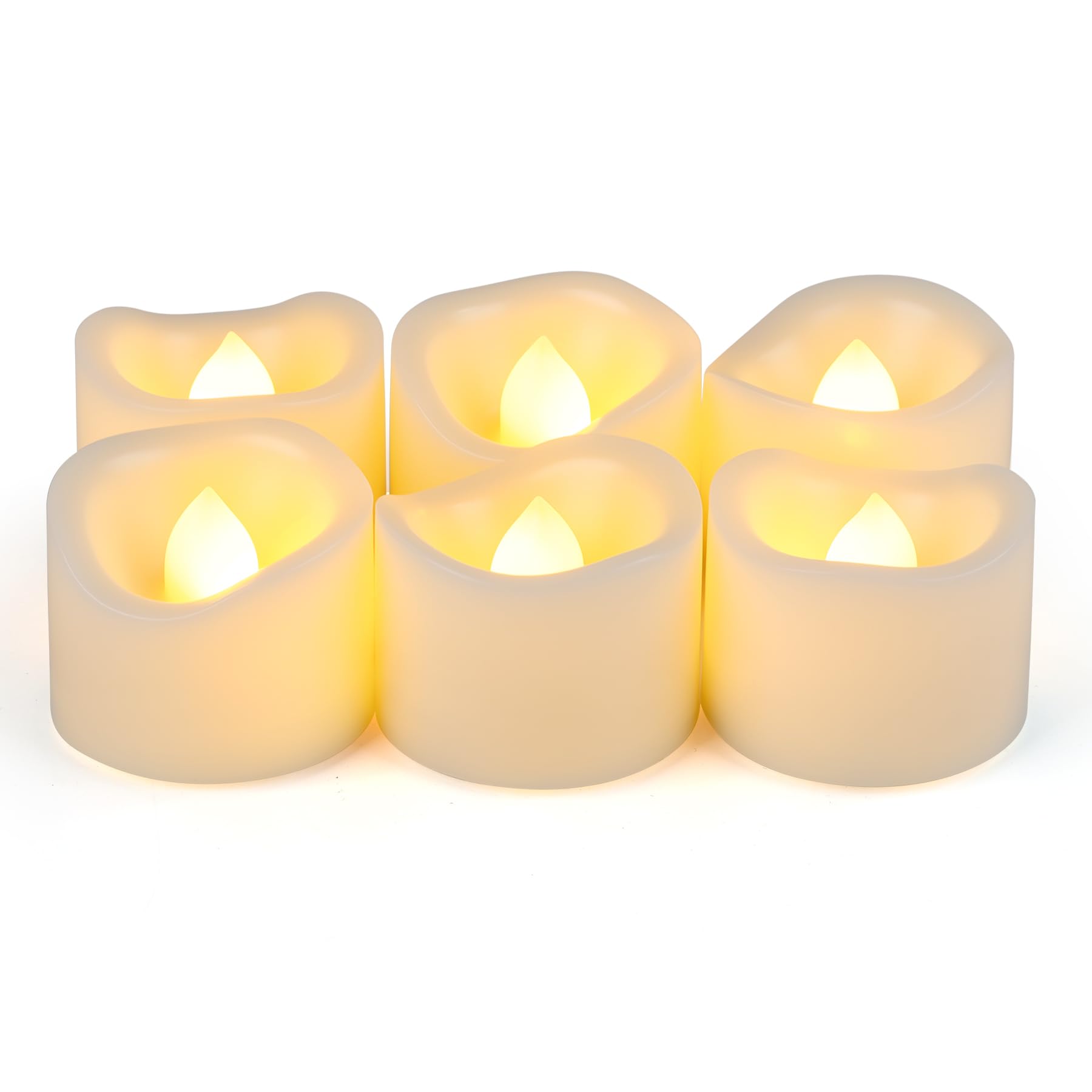 Flameless Flickering LED Votive Tealight Candles Battery Operated with Timer / 6 Hours On and 18 Hours Off Per Cycle, LED Tea Light Candles for Outdoor Halloween Pumpkin Light Christmas Decorations