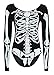 Thever Women Ladies Long Sleeve Bodycon Halloween Skeleton Skull Bone Print Jumpsuit (S/M(6-8), Black)