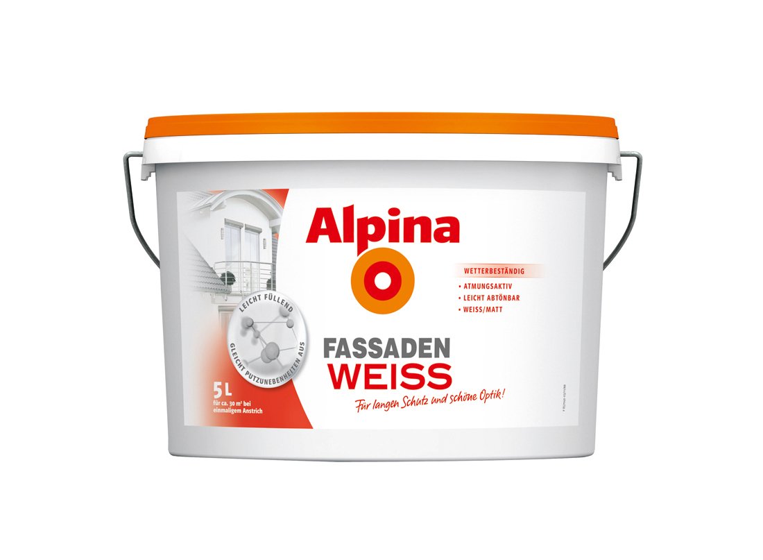 Alpina Wall Paint 700519 Exterior White 5 Liter Amazon.co.uk DIY & Tools