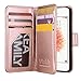ULAK iPhone 5s Case, iPhone 5 Case, iPhone 5s/5/SE Wallet Case, Fashion PU Leather Magnet Wallet Flip Case Cover with Built-in Credit Card/ID Card Slots for 5s 5G 5 SE,Rose Gold