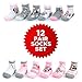 Disney Baby Girls Mickey & Minnie Mouse Assorted Color Pair Socks Set, Pink, White, Grey Collection, 0-6 Months