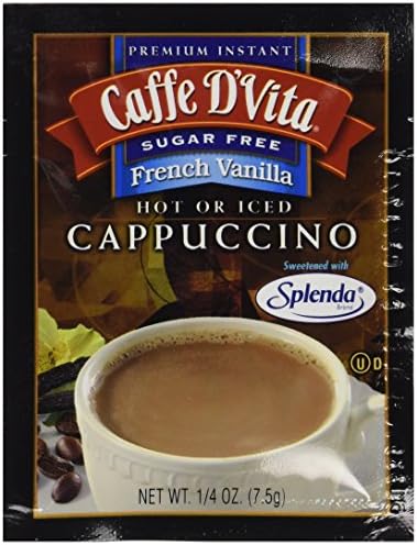 Caffe D'Vita Sugar Free French Vanilla Cappuccino, 7.5-Gram Envelopes (Pack of 24)