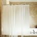 Mooxury Mildew Resistant Shower Curtain Liner with Hooks for Bathroom, EVA Bathroom Curtains, Water Proof, 72x72 Inch, White/Clear