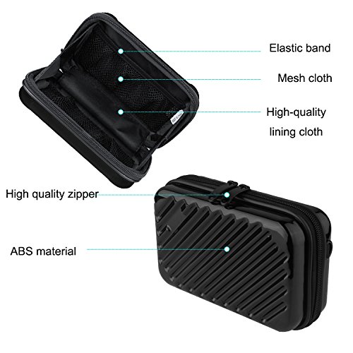 Hltd 2.5" HDD Hard Drive Bag Travel Storage Carrying Case Bag Pouch for Electronic Computer Cell Phone iPad Accessories USB Cables Power Banks Hard Disk (Black) - Thumbnail 2