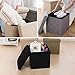 REDCAMP Small Ottoman with Storage, 15x15x15 inch Thicker Folding Ottoman Cube Foot Rest, Great for Bedroom Dorm Living Room, Easy to Assemble, Grey Linen