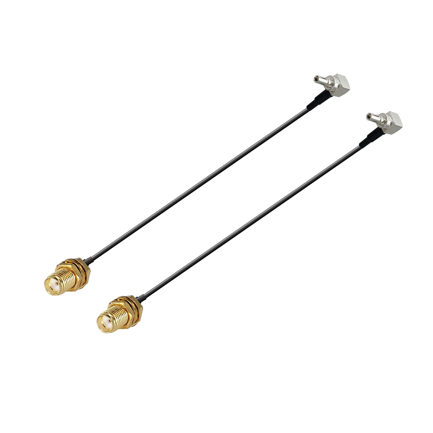 Vecys SMA Female to CRC9 Male Right Angle Adapter 90 Degree Extension Cable RF Coaxial Pigtail Cable RG174 15CM/6IN for 3G Antenna Modem Router 2Pcs