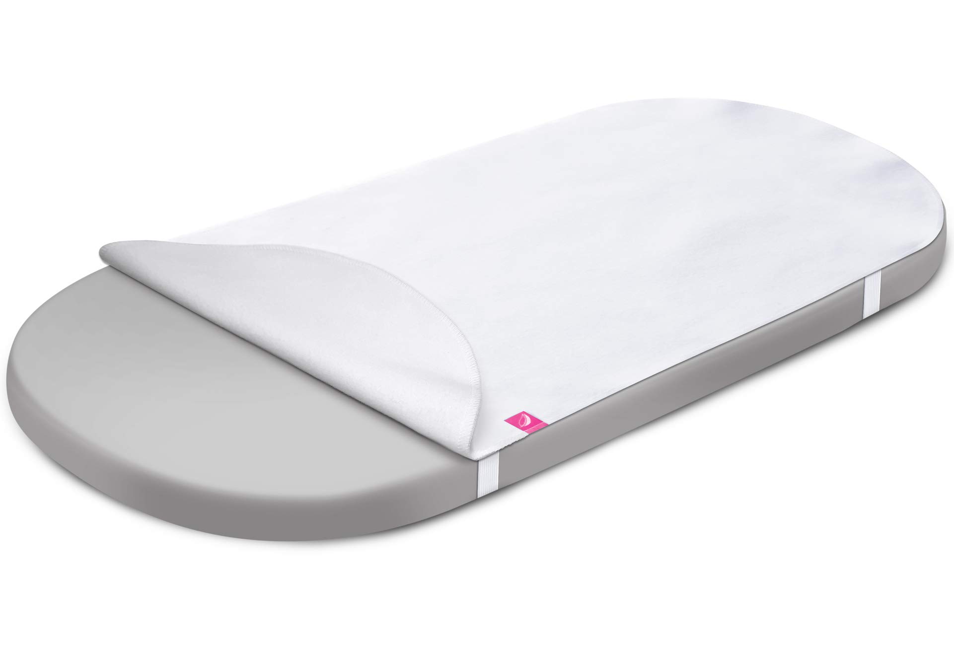 Waterproof Cotton Bed Liner Mattress Protector for Bassinet Moses Basket Cradle Oval 35 x 75 cm