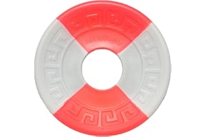 AIYGOUWU Dog Flying Disc,Interactive Dog Flyer Toys, Soft Lightweight,Put Cloth in Middle for Durability,Doggy Delight disc,6.7 Inch for Medium/Small Dogs (red+White, Small)