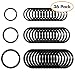 Flat Key Rings Key Chain Metal Split Ring 36pcs (Round 3/4 Inch, 1 Inch and 1.25 Inch Diameter), for Home Car Keys Organization, Lead Free Electroplated Black