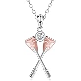 Rowing Oar Necklace for Women - 925 Sterling Silver Crew Rowing Pendant Rowings Kayaking Paddle Sport Jewelry Gifts for Daughter Rowers Lovers