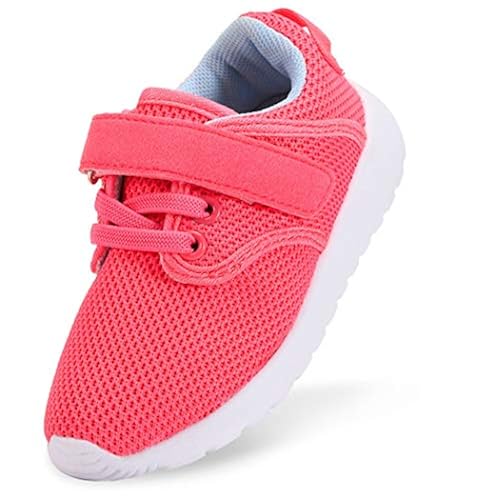 DADAWEN Toddler/Little Kid Boys Girls Lightweight Breathable Sneakers Strap  Athletic Tennis Shoes for Running Walking Hot Pink US Size M Toddler in 