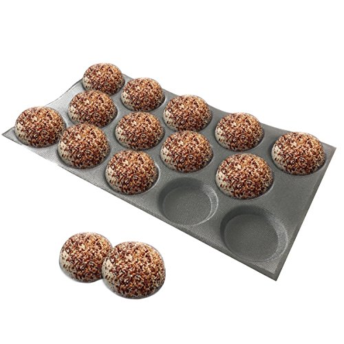 Bluedrop Silicone Hamburger Bread Forms Perforated Silicone Bakery Molds Tartlets Moulds Sheets - Thumbnail 2