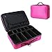 MONSTINA Makeup Train Cases Professional Travel Makeup Bag Cosmetic Cases Organizer Portable Storage Bag for Cosmetics Makeup Brushes Toiletry Travel Accessories (Black-S) (Red)