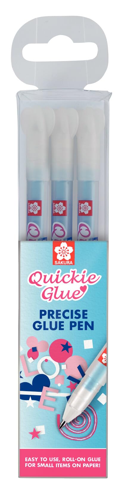 Sakura Jelly Roll Quickie Glue Pen-Clear, pack of 3 Clear