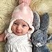 JAN & JUL Toddler Girl Winter Earflap Beanie Hats (M: 6-24 Months, Bunny Sisters)