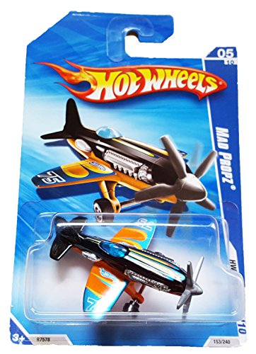2010 HW RACING STUNT PLANE 05 OF 10 BLACK AND ORANGE MAD PROPZ