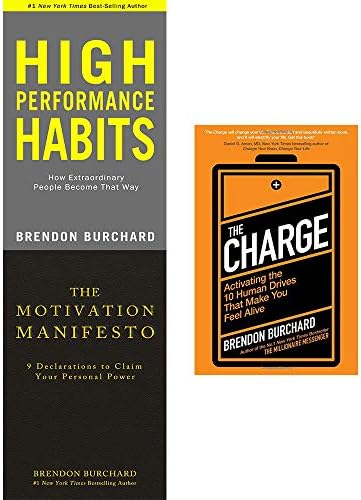 Brendon burchard collection 3 books set (high performance habits [hardcover], motivation manifesto [hardcover], the charge) Paperback – 1 Jan. 2018