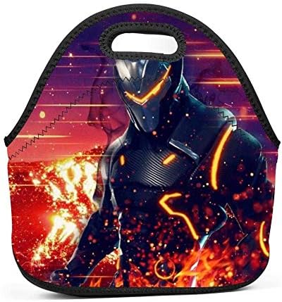 Fort-nite Epic Omega Lunch Tote Bag Insulated Large Capacity Portable Picnic Lunch Box Thermal Food Container for Womens Boys Girls and Mens