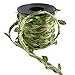 MF2FLAY 33 Feet Natural Jute Twine, Creative Burlap Leaf Ribbon 5MM with Artificial Green Leaves, Perfect Braided Decorated Vine for Art & Crafting Home Packing Decoration and any Party Décor (1 PCS)