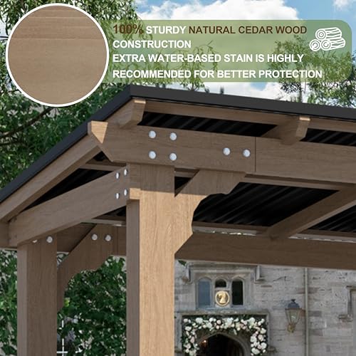 MUPATER 8' x 5' Wooden Grill Gazebo Review: Cedar Frame with Metal Roof and Drainage image 21