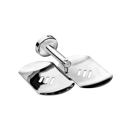 Acute (M-33) Double Soap Dish - Soap Stand, 304 Stainless Steel, Chrome (Silver Finish)