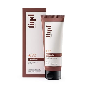 Phy The Shield Daily Defence Cream Spf 45, For Men, Pollution & Sun Defence, Dermat-Tested | Silicone-Free, 75 Ml