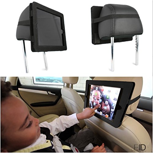 iPad Case Headrest Car Mount | Fits: iPad (third generation) - iPad 2 | Mounts in Cars, Hand Strap or Hang from Hook | Safe Kids Entertainment | Made in USA