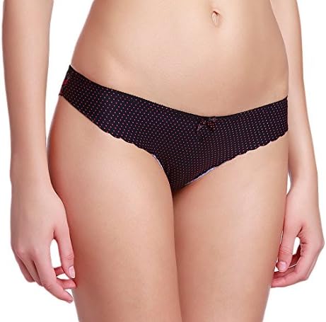 Annajolly Women's Sexy Lace Cheeky Hipster Comfort Brief Panties Underwear Black Red Small