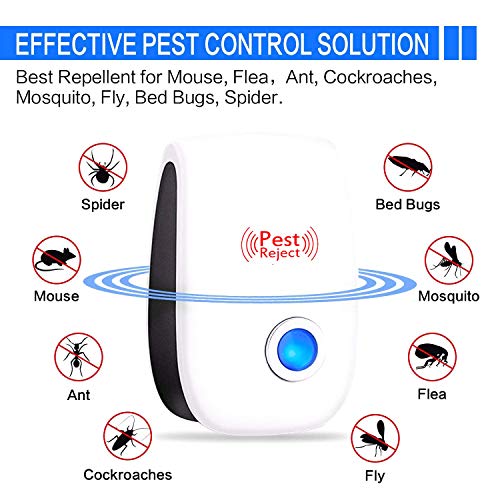 Ultrasonic Pest Repeller,2019 Newest Pest Control Ultrasonic Repellent- 5 Packs Electronic Pest Control Plug in Indoor Repellent - Best Pest Reject Controller for Mice, Mosquito, Insects,Spider