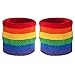 Suddora Striped Wrist Sweatbands - Athletic Cotton Terry Cloth Wristbands for Sports (Pair)