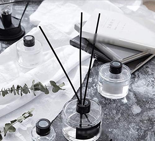 2 Pcs 50ml 1.7oz Empty Round Glass Diffuser Bottles with Black Caps Diffuser Jars Essential Oil Fragrance Containers Holders - Image 5