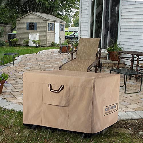 QH.HOME Fire Pit Cover ，36 Inch Heavy Duty 900D Strong TearResistant