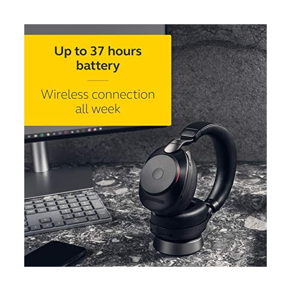 Jabra-Evolve2-85-Wireless-PC-Headset-with-Charging-Stand-Noise-Cancelling-UC-Certified-Stereo-Headphones-With-Long-Lasting-Battery--USB-A-Bluetooth-Adapter--Black Jabra Evolve2 85 Wireless PC Headset with Charging Stand– Noise Cancelling UC Certified Stereo Headphones With Long…