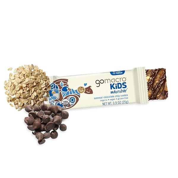 GOMACRO, ORGANIC BAR KIDS OATMEAL CHOCOLATE CHIP COOKIE 7 COUNT, 6.3 OUNCE