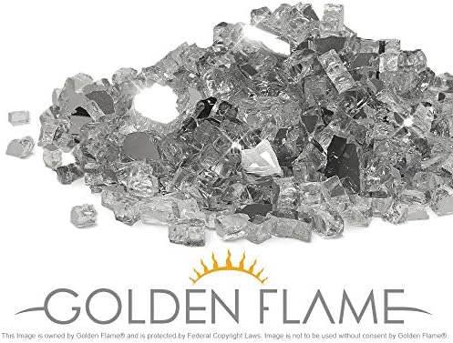 Golden Flame 10-Pound Fire Glass 1/2-Inch Titanium Reflective