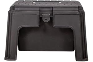 Dura-Tech Stool and Grooming Box | Color Black | Versatile Equestrian Utility Box | Mounting Step & Seat | Durable Molded Plastic | Ideal for Horse Grooming & Braiding