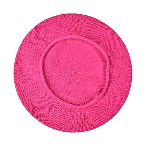 Landana Headscarves Beret for Women 100% Cotton Solid - Hot Pink