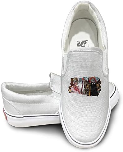 Claudia Unisex Fashion Shoes Beijing Opera Canvas Sneaker 43 White