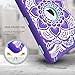 iPad 5th/6th Generation Case, Hocase Heavy Duty Shock Absorbent Rubber+Hard Plastic Dual Layer Protective Case w/Mandala Floral Print and Kickstand for iPad 9.7 2018/2017 - Purple/Teal