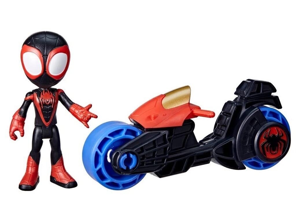 SPIDEY AND HIS AMAZING FRIENDS Marvel, Miles Morales Action Figure, Toy Motorcycle, Toys for 3 Year Old Boys and Girls and Up