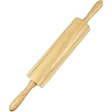 KITEISCAT Wooden Rolling Pin for Baking - Non-Stick Dough Roller with Handles- 17 Inches Long Baking Rolling Pin for Pizza, F
