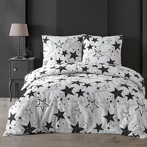 Buymax Bettwäsche 135x200 cm 4-teilig – Bettwäsche Set Renforcé 100% Baumwolle, 2 x Bettbezug 135x200 cm und 2 x Kissenbezüge 80x80 cm, Oeko-TEX, Reiß